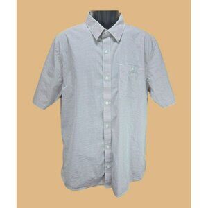 Travis Mathew Mens Tan Striped Shirt XL Short Sleeve Button-Up